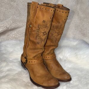 Cuadra Boots Leather Embossed Buckle Cowgirl handmade Boot size 7
